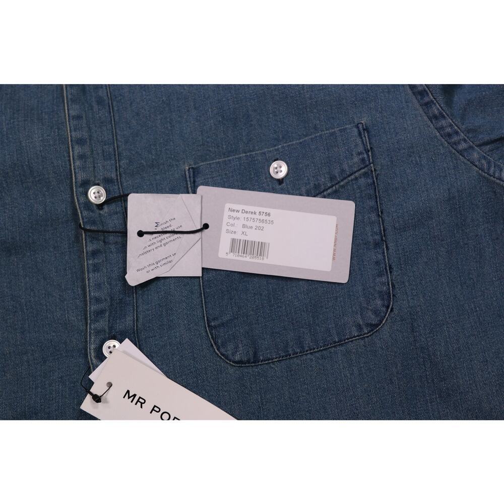 NN07 New Derek 5756 Denim Button-Up Shirt Men's XL New! - Picture 4 of 8